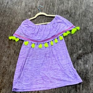 Off the shoulder beach coverup or top